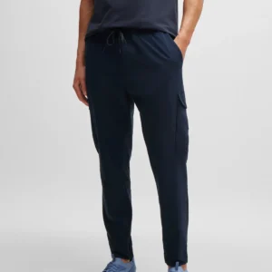 TAPERED-FIT TROUSERS IN EASY-IRON STRETCH POPLIN