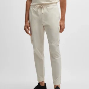 TAPERED-FIT TROUSERS IN EASY-IRON STRETCH POPLIN